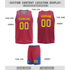 Custom Blue Red Classic Style Reversible Basketball Uniform Personalized Ordinary BBJR-D017029