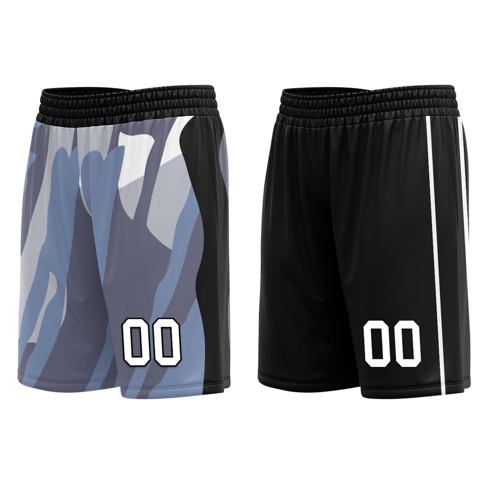 Custom Camouflage Black Brooklyn City Edition Personalized Reversible Basketball Set Sports Basketball Jersey BBJ01R-D0610-3
