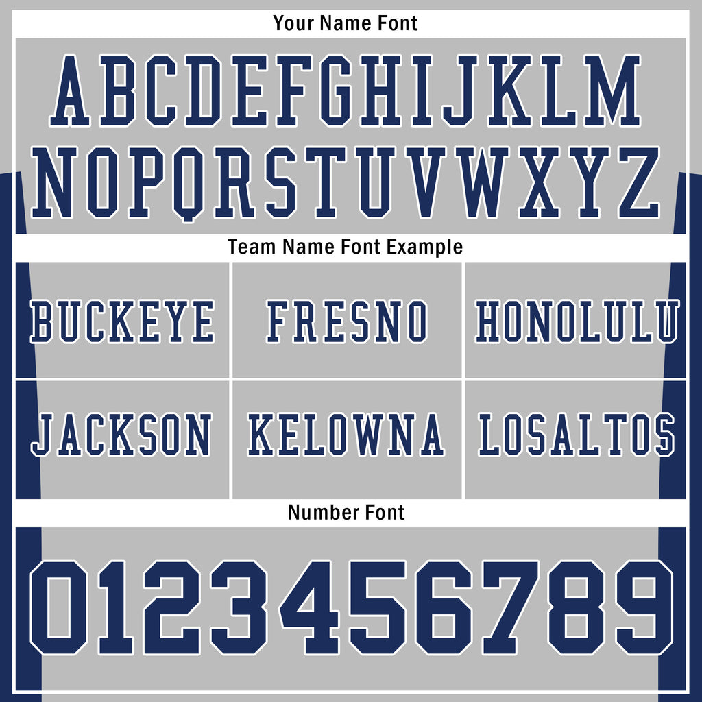 Custom Gray Blue Striped Sleeves Personalized Authentic Football Jersey FBJ02-D06046