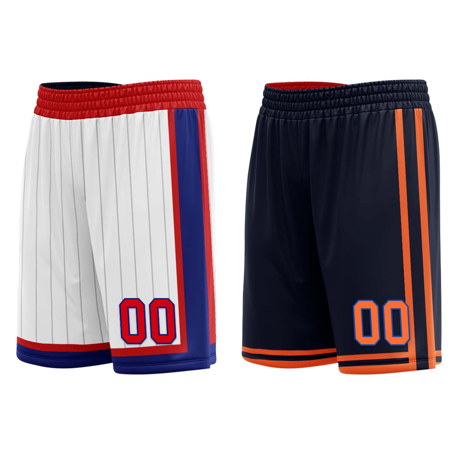Custom White Red Black New York City Edition Personalized Reversible Basketball Set Sports Basketball Jersey BBJ01R-D0610-20