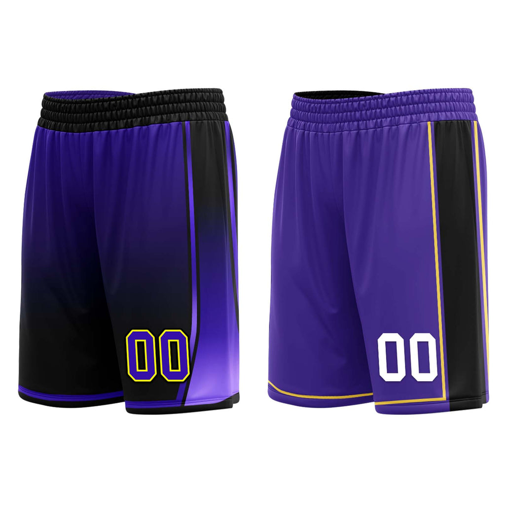 Custom Black Purple Los Angeles City Edition Personalized Reversible Basketball Set Sports Basketball Jersey BBJ01R-D0610-14