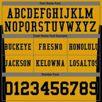 Custom Black Yellow Striped Sleeves Personalized Authentic Football Jersey FBJ02-D06063