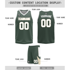 Custom White Green Classic Style Reversible Basketball Uniform Personalized Ordinary BBJR-D017010