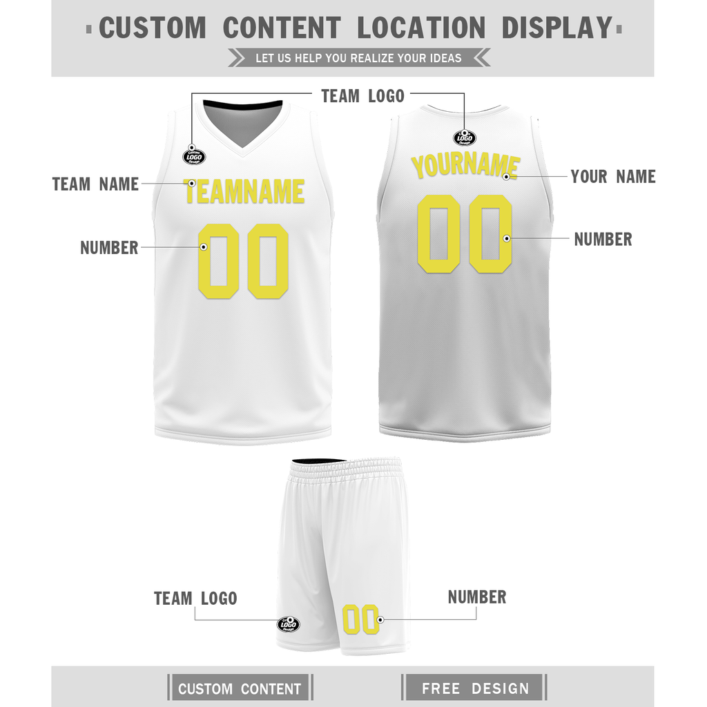 Custom Black White Classic Style Reversible Basketball Uniform Personalized Ordinary BBJR-D017048