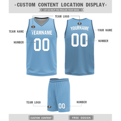 Custom Blue Classic Style Reversible Basketball Uniform Personalized Ordinary BBJR-D017032