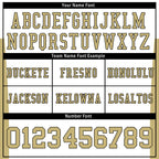 Custom White Gold Striped Sleeves Personalized Authentic Football Jersey FBJ02-D06069
