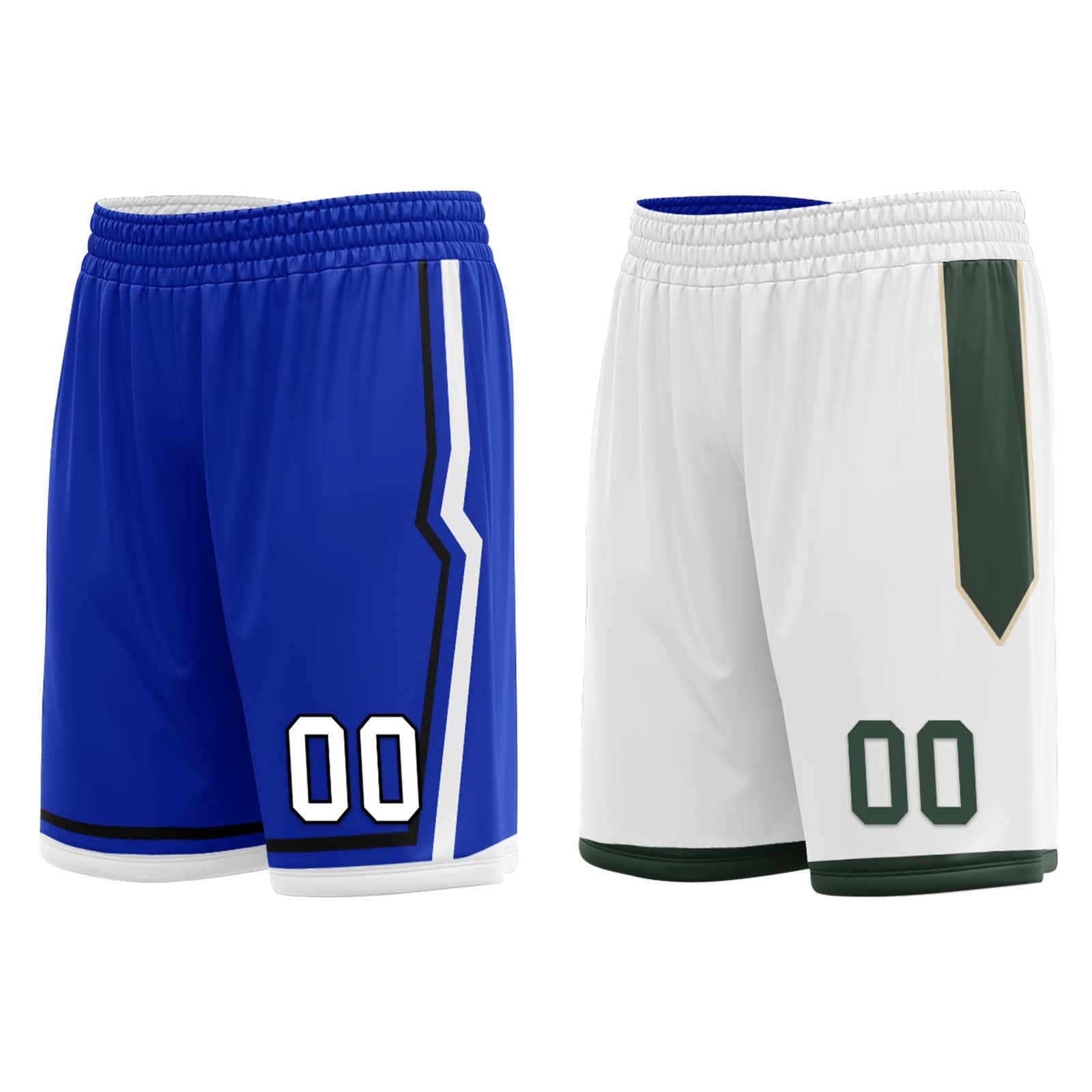 Custom Lake Blue White Milwaukee City Edition Personalized Reversible Basketball Set Sports Basketball Jersey BBJ01R-D0610-17