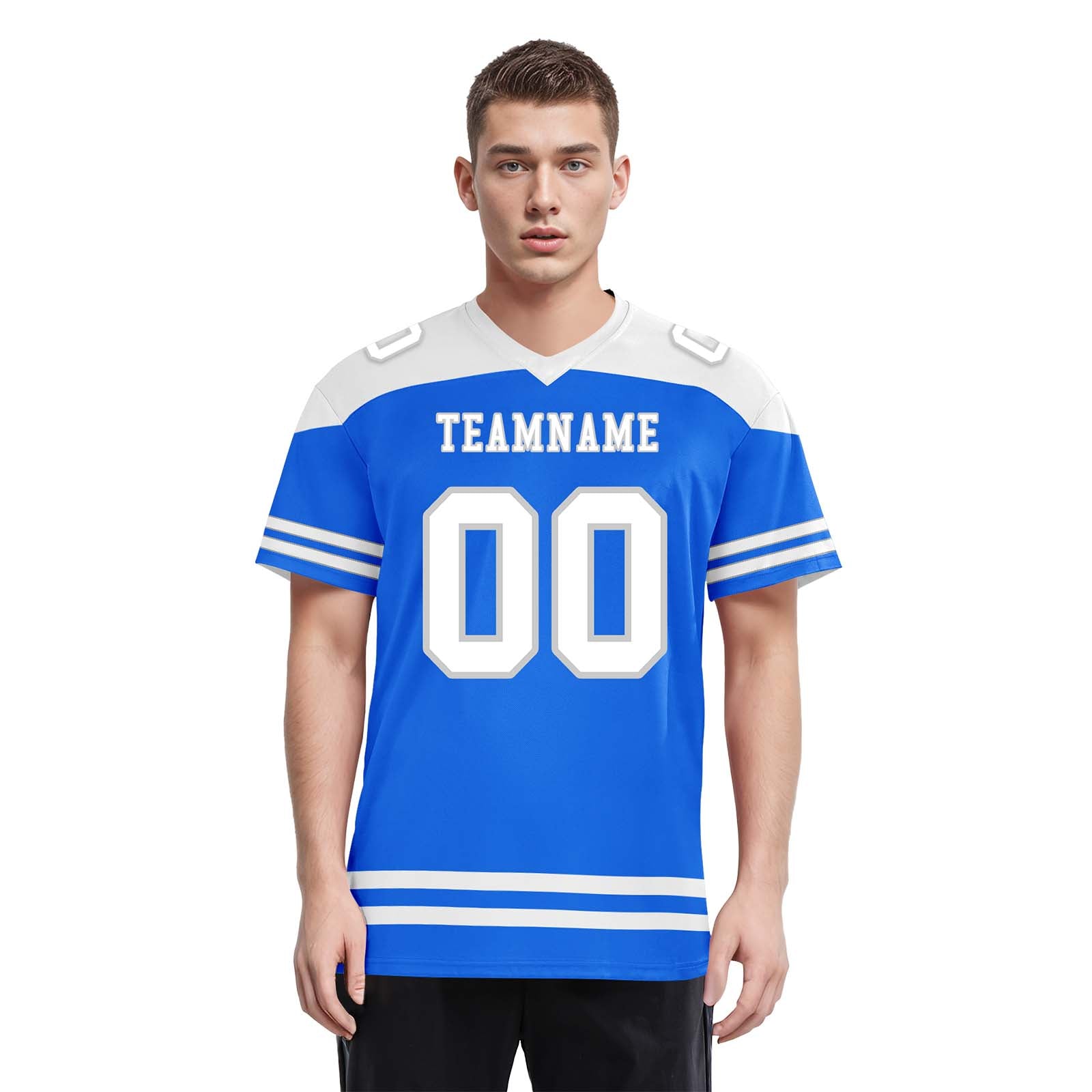 Custom Detroit Personalized Authentic Football Jersey FBJ02-E0607-24