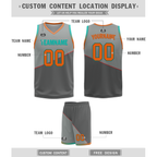 Custom Gray Classic Style Reversible Basketball Uniform Personalized COOLMAX BBJR-D017024