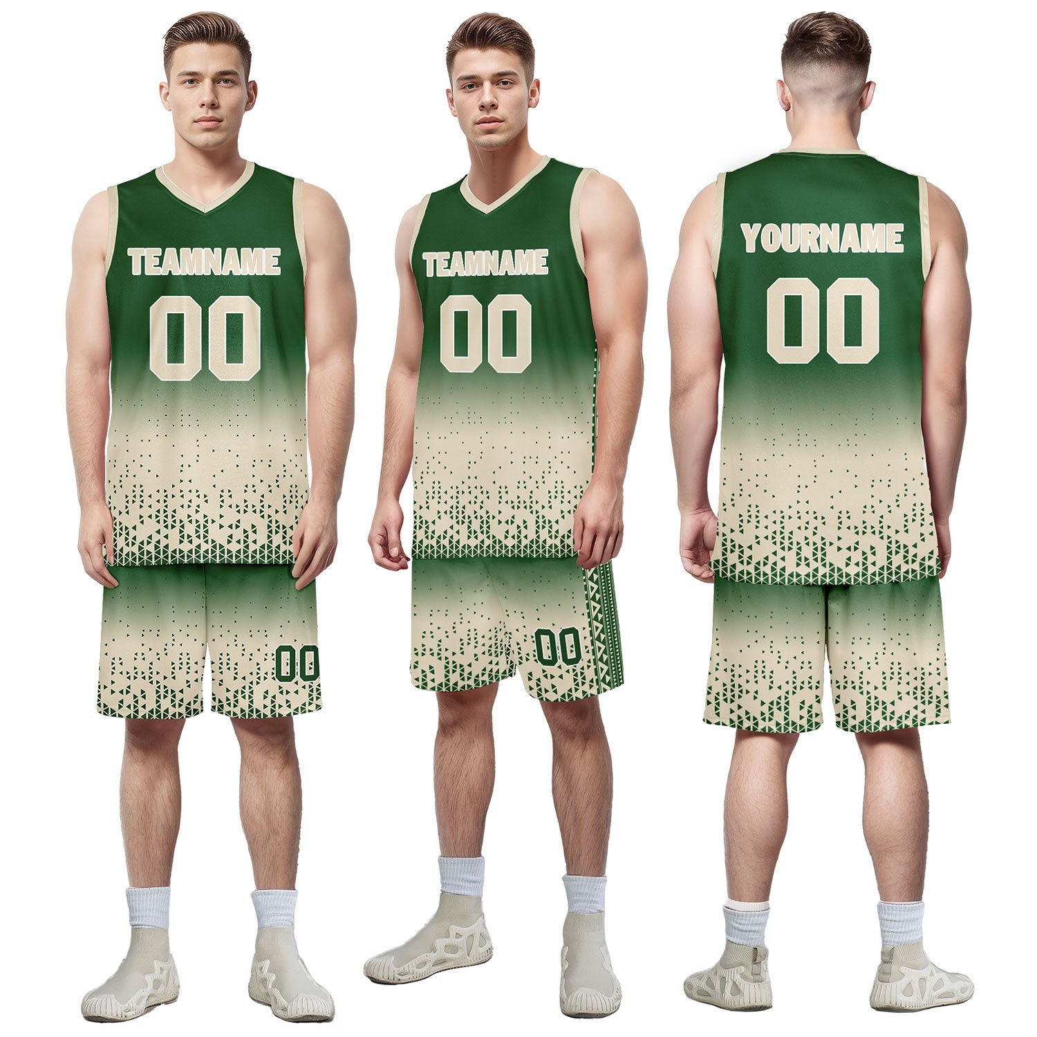 Custom Green Yellow Fade Fashion Sports Uniform Basketball Jersey BBJ01-D020102-7