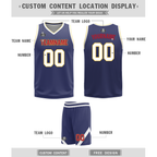 Custom White Blue Classic Style Reversible Basketball Uniform Personalized Ordinary BBJR-D017030
