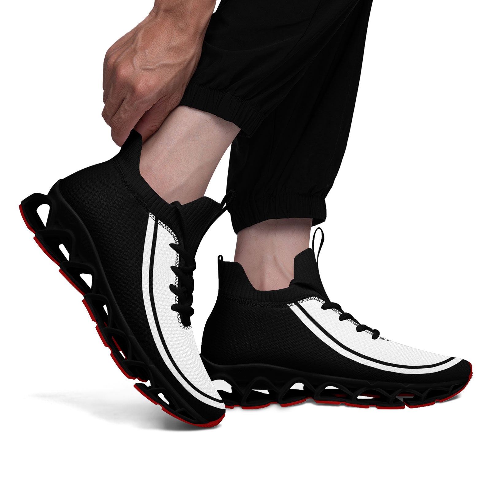 Custom Black White Maxsoul Shoes Personalized Sneaker FN030XD-D020388-8