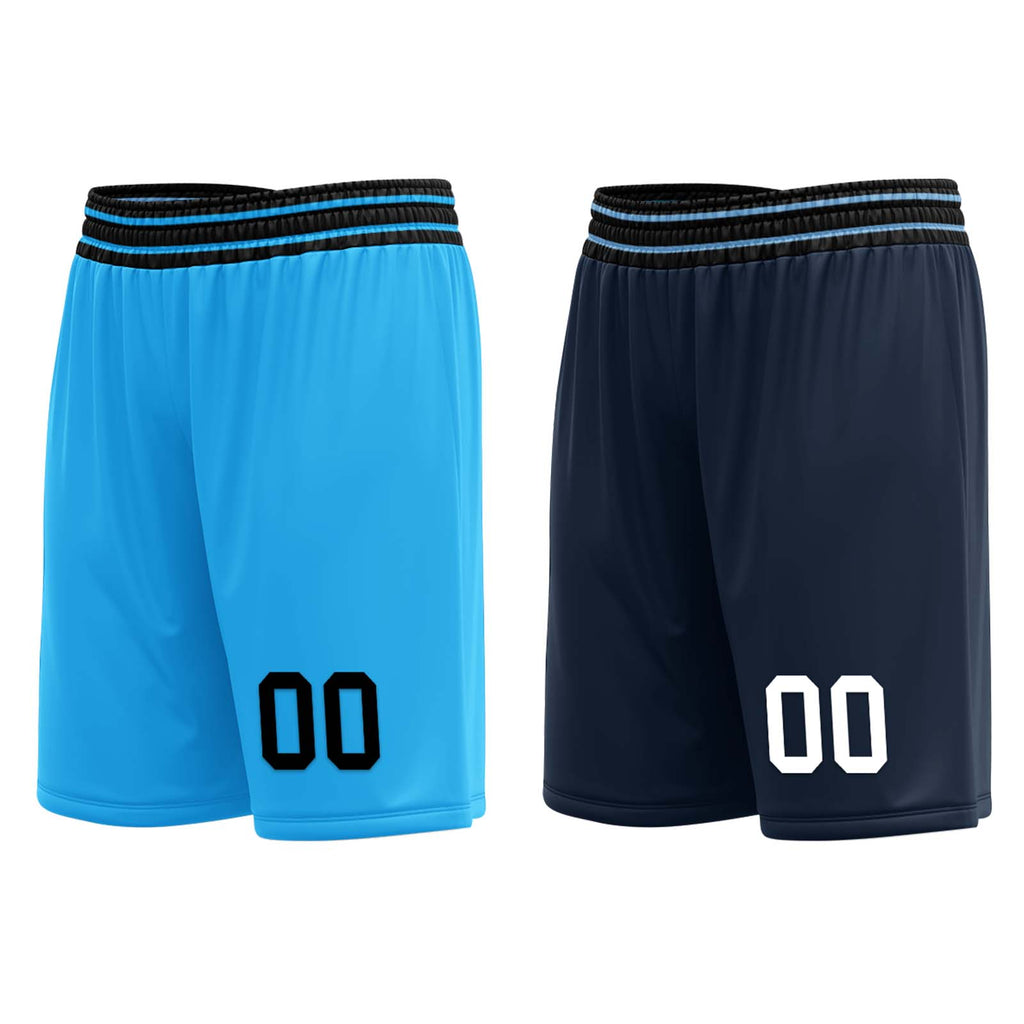 Custom Light Blue Black Los Angeles City Edition Personalized Reversible Basketball Set Sports Basketball Jersey BBJ01R-D0610-13