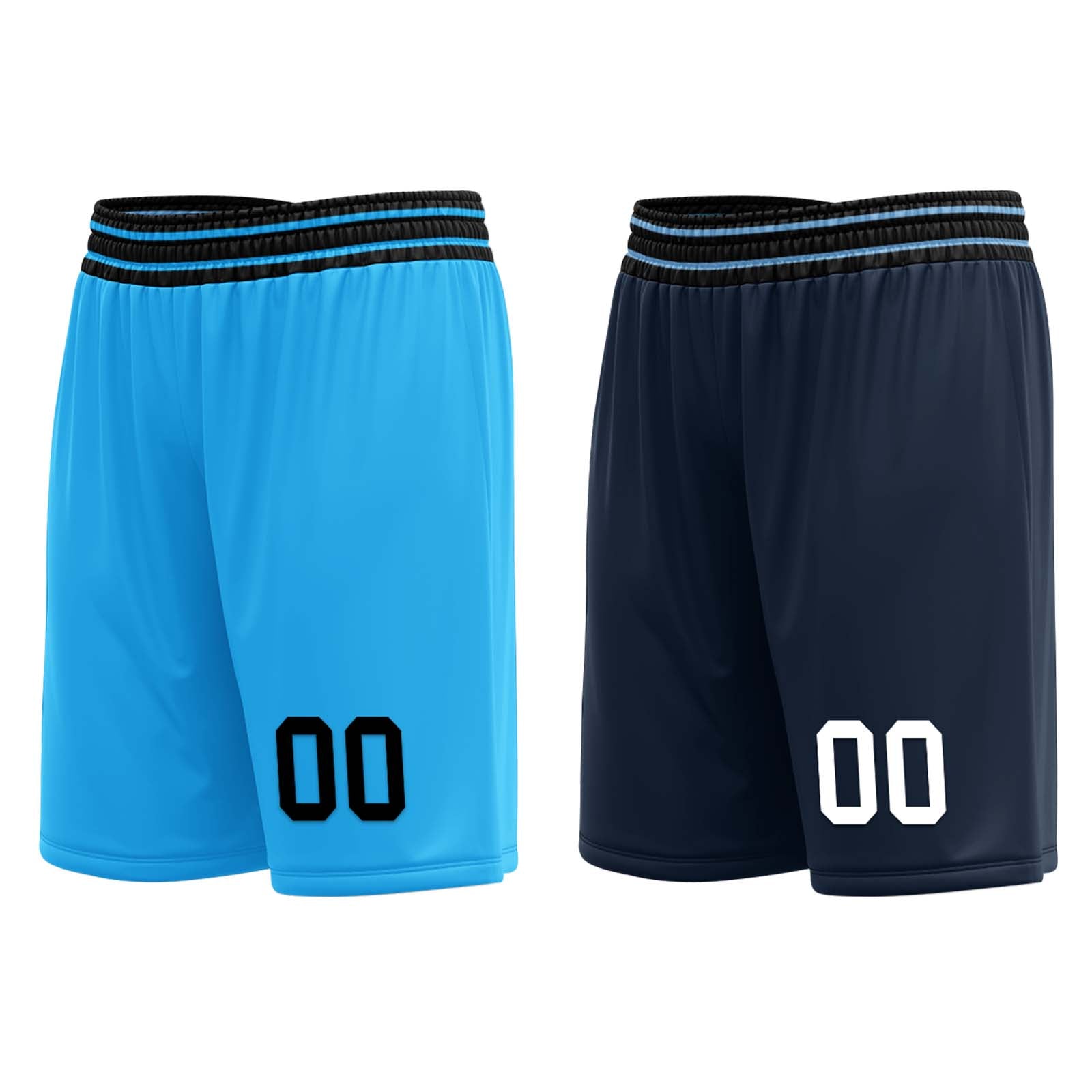 Custom Light Blue Black Los Angeles City Edition Personalized Reversible Basketball Set Sports Basketball Jersey BBJ01R-D0610-13