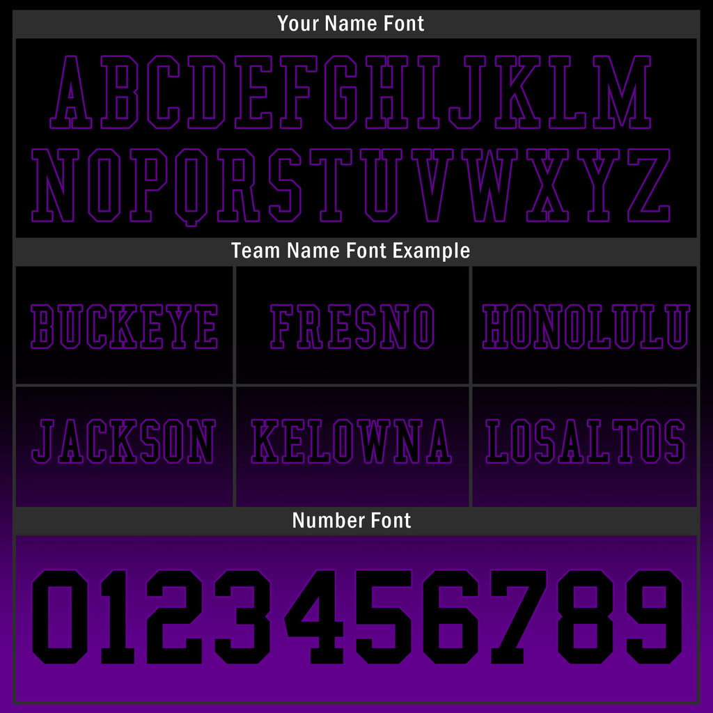Custom Black Purple Fade Fashion Personalized Authentic Football Jersey FBJ02-D06088