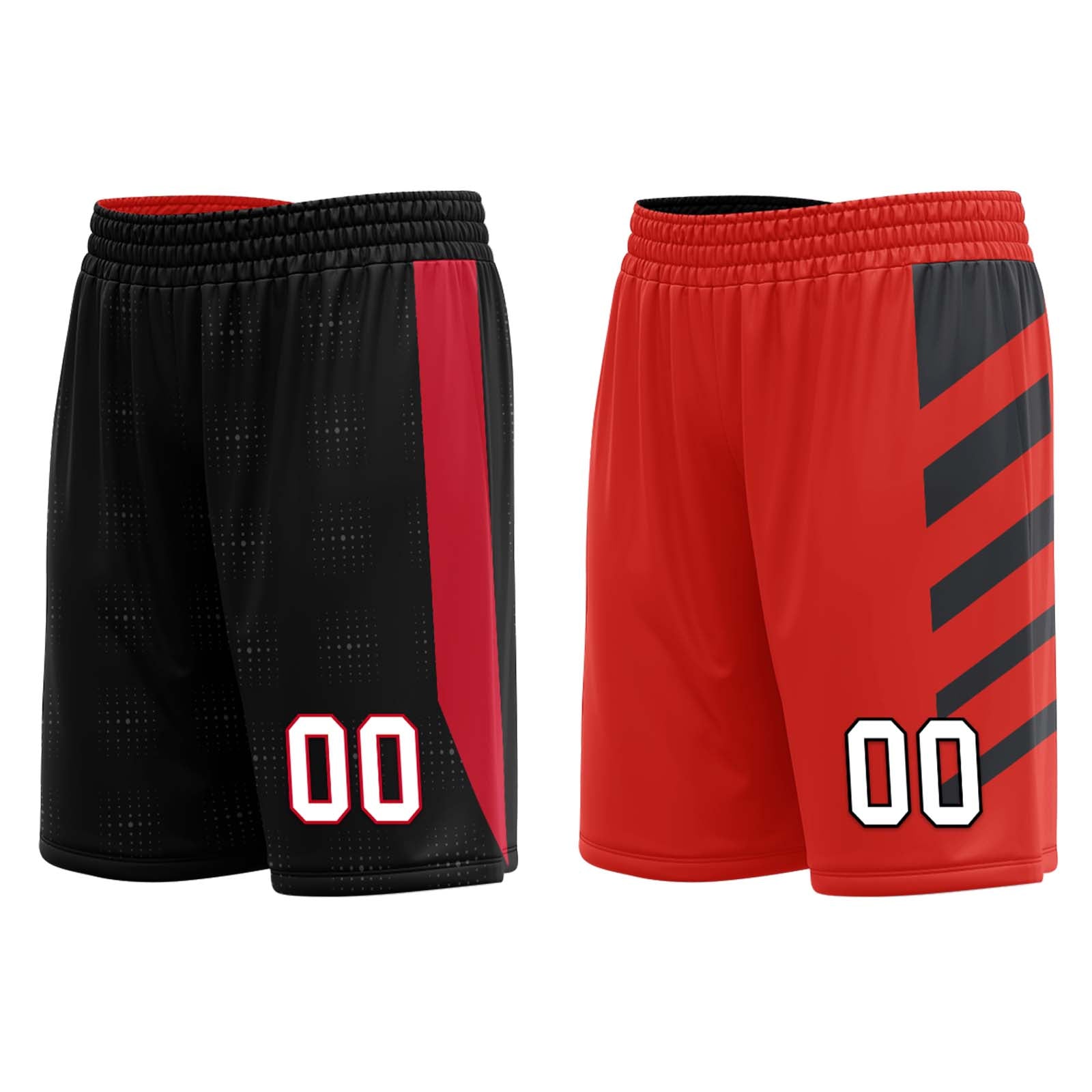 Custom Black Red Plaid Portland City Edition Personalized Reversible Basketball Set Sports Basketball Jersey BBJ01R-D0610-25