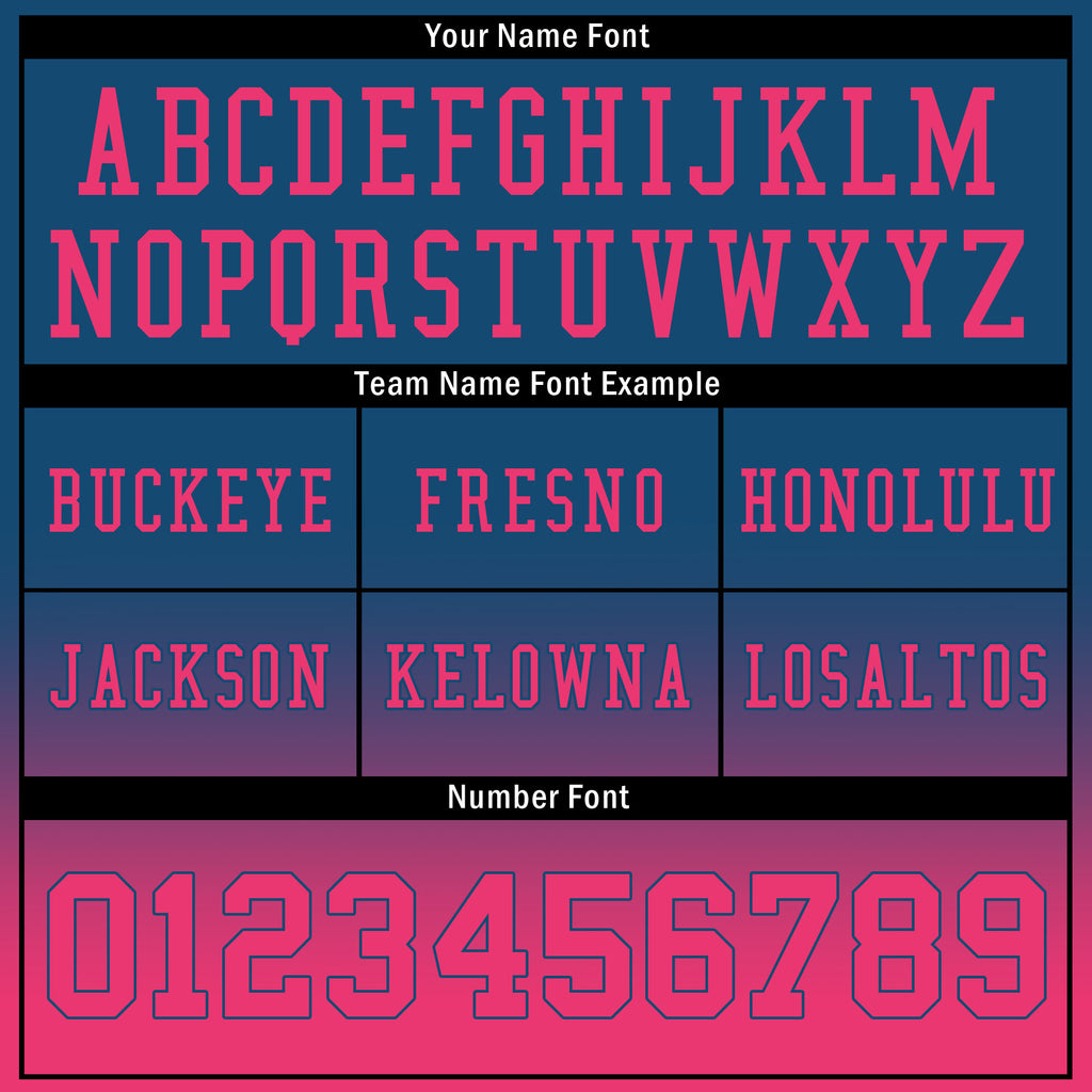 Custom Dark Teal Pink Fade Fashion Personalized Authentic Football Jersey FBJ02-D06089