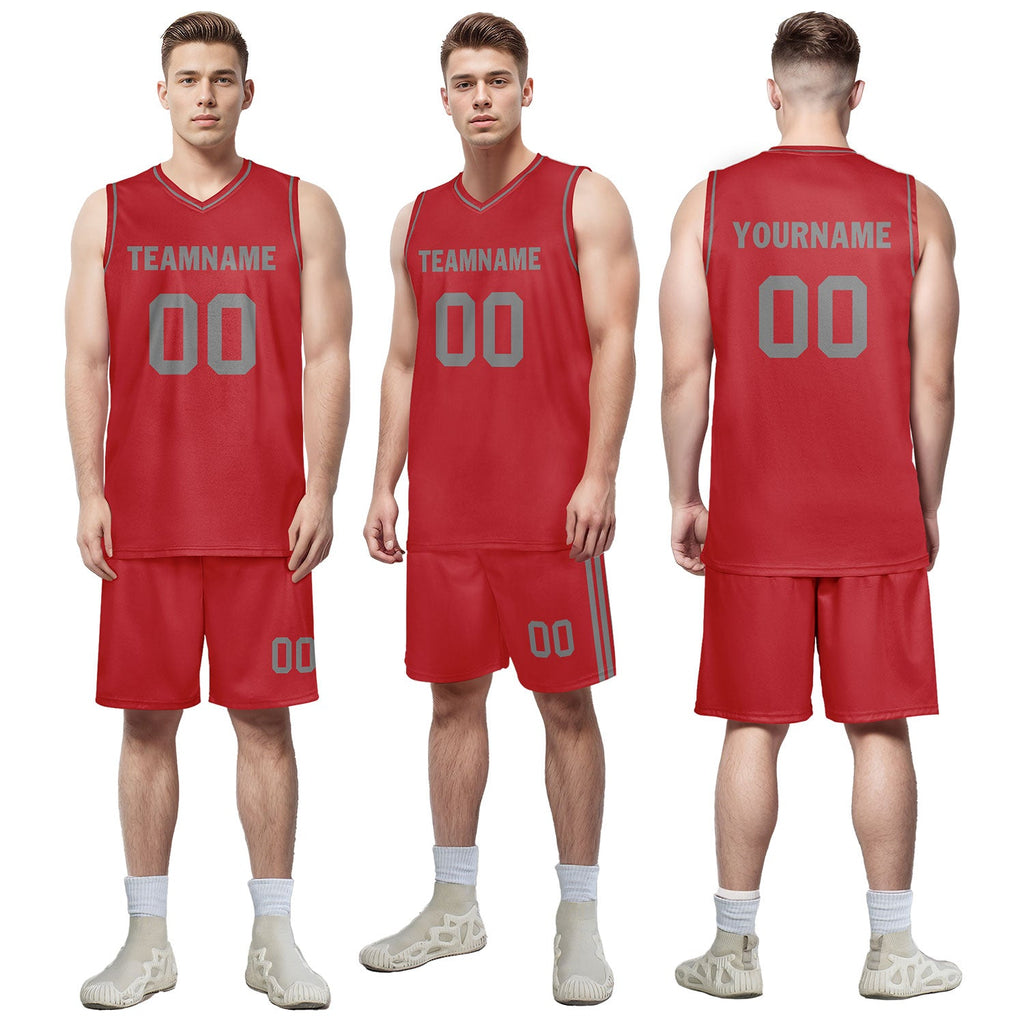 Custom Red Classic Style Sports Uniform Basketball Jersey BBJ01-D020105-1