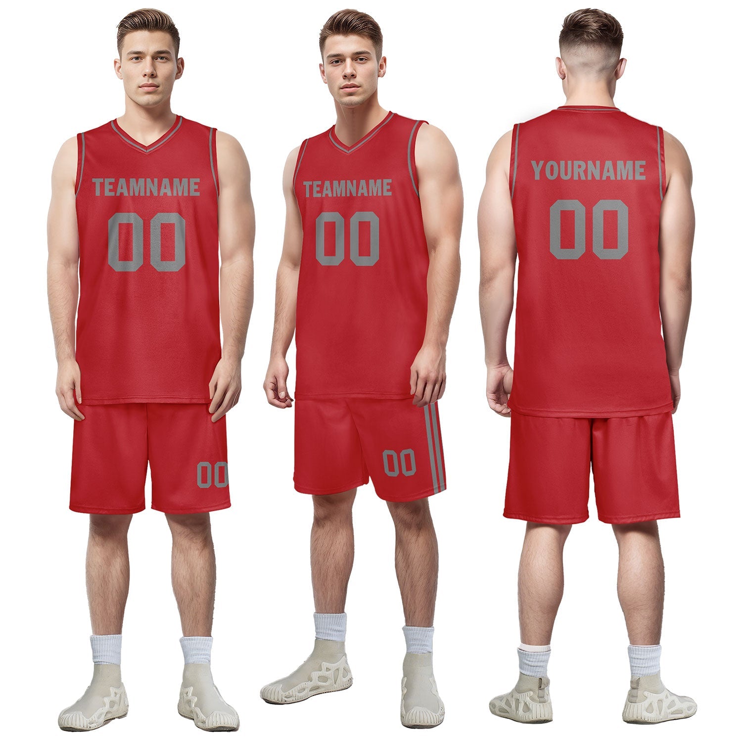 Custom Red Classic Style Sports Uniform Basketball Jersey BBJ01-D020105-1