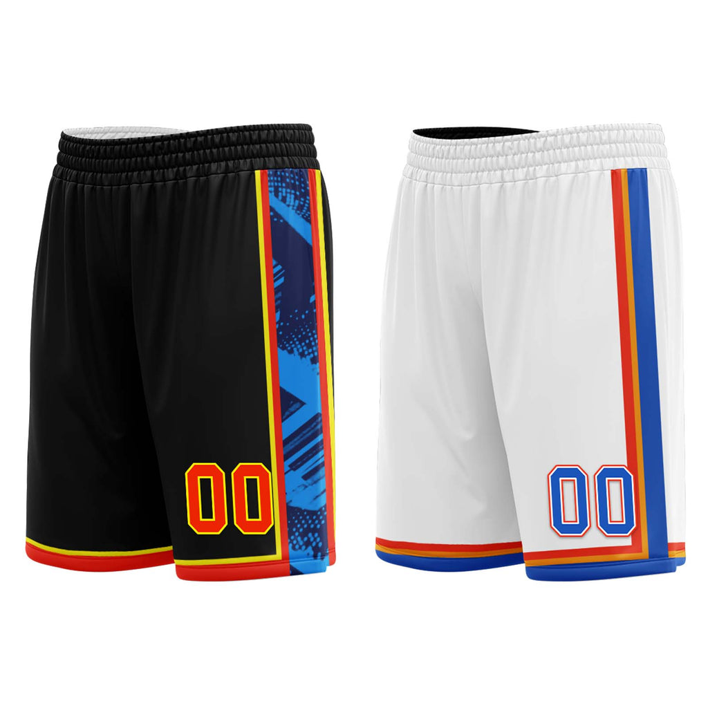 Custom Black Blue Orange White Oklahoma City City Edition Personalized Reversible Basketball Set Sports Basketball Jersey BBJ01R-D0610-21