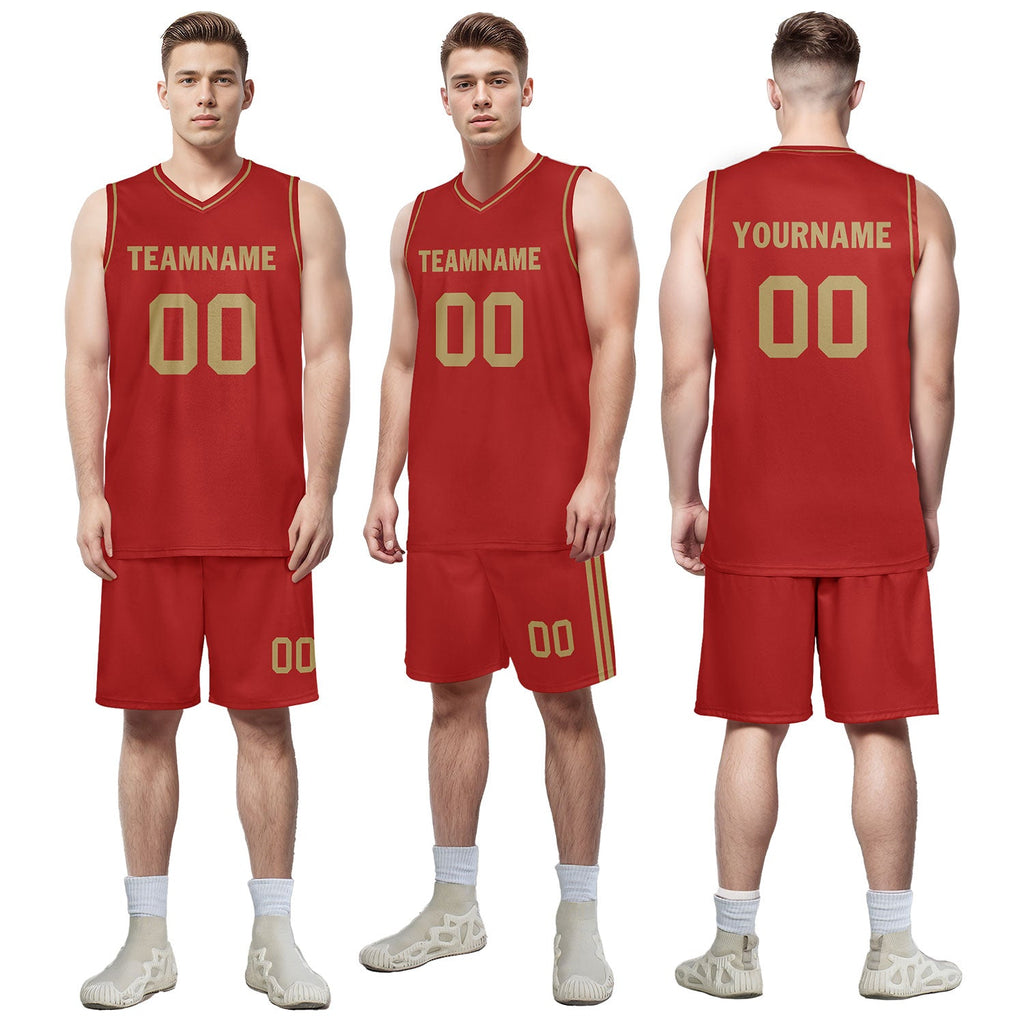 Custom Red Classic Style Sports Uniform Basketball Jersey BBJ01-D020105-21