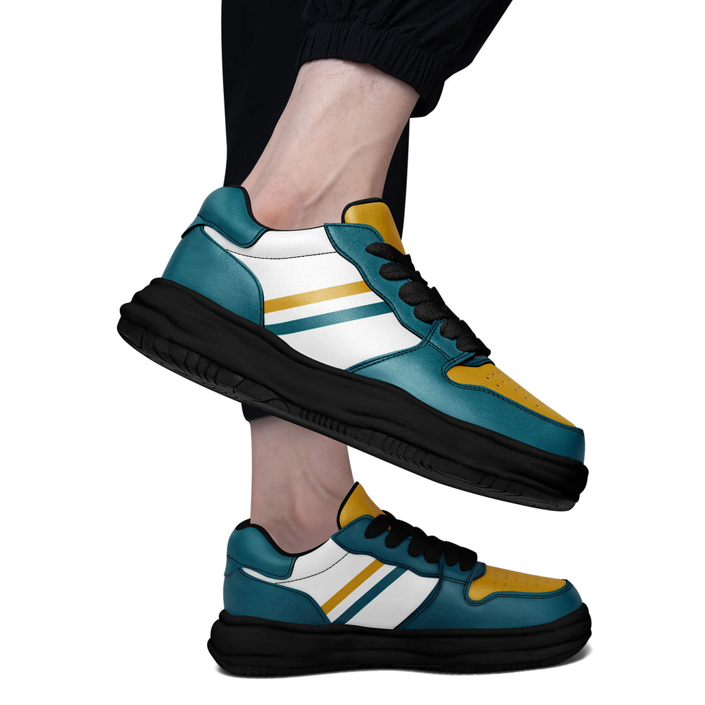 Custom Green Yellow Jacksonville Shoes Personalized Sneaker FN032-D020389-16