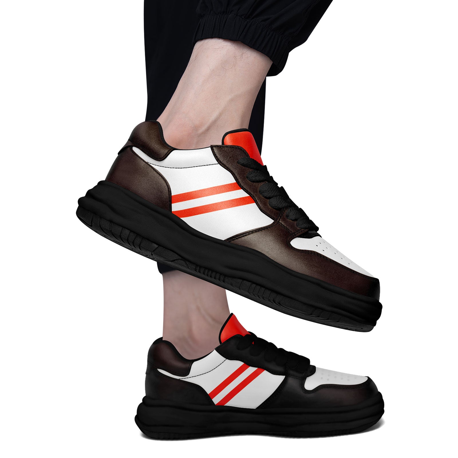 Custom Brown Orange Cleveland Shoes Personalized Sneaker FN032-D020389-8