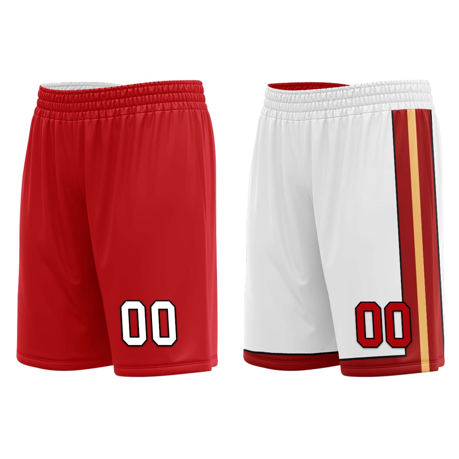 Custom Red White Miami City Edition Personalized Reversible Basketball Set Sports Basketball Jersey BBJ01R-D0610-16