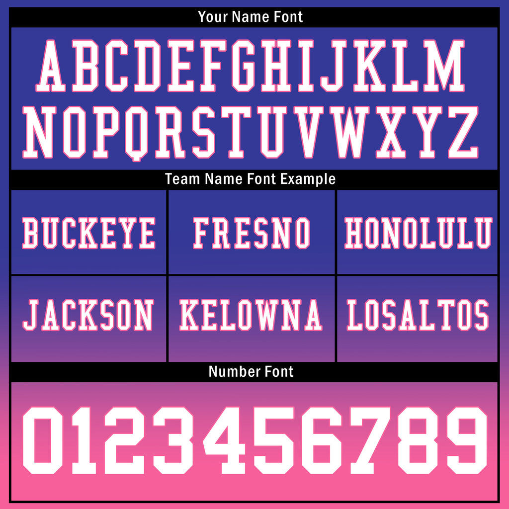 Custom Blue Pink Fade Fashion Personalized Authentic Football Jersey FBJ02-D06090