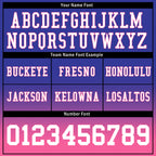 Custom Blue Pink Fade Fashion Personalized Authentic Football Jersey FBJ02-D06090