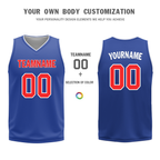 Custom White Blue Classic Style Reversible Basketball Uniform Personalized COOLMAX BBJR-D017020