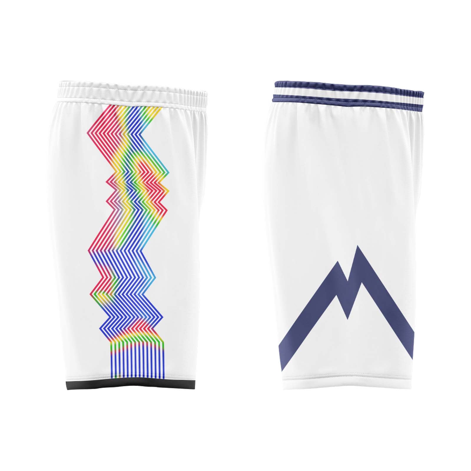 Custom White Rainbow Denver City Edition Personalized Reversible Basketball Set Sports Basketball Jersey BBJ01R-D0610-8