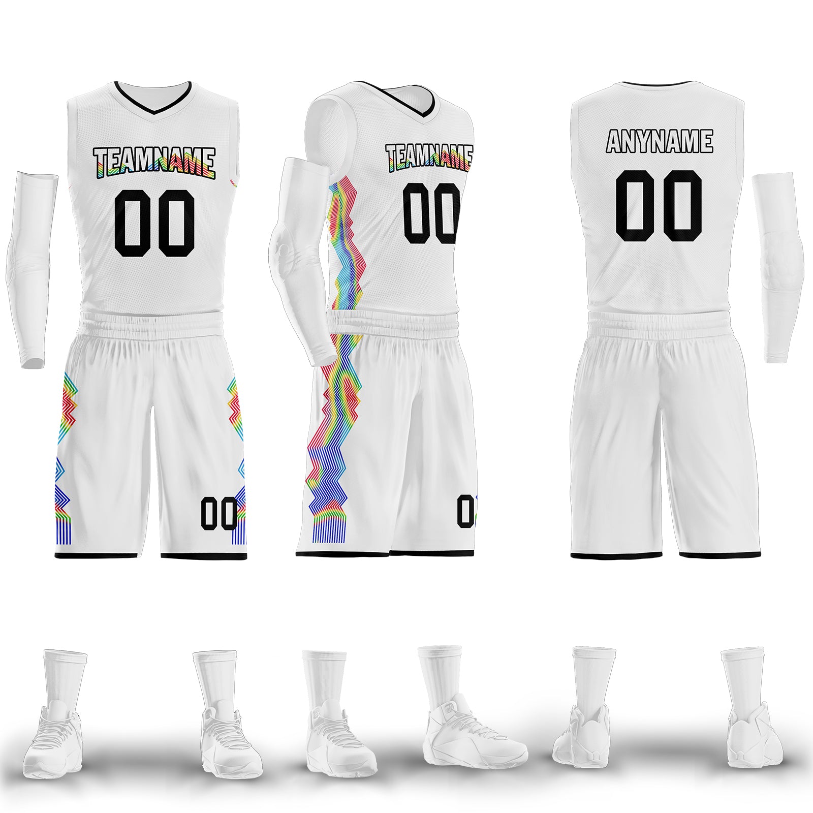 Custom White Rainbow City Edition Personalized Sports Uniform Authentic Basketball Jersey BBJ01-D06101-8