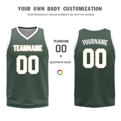 Custom White Green Classic Style Reversible Basketball Uniform Personalized Ordinary BBJR-D017010