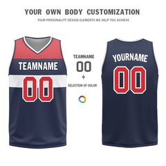 Custom White Blue Classic Style Reversible Basketball Uniform Personalized Ordinary BBJR-D017023