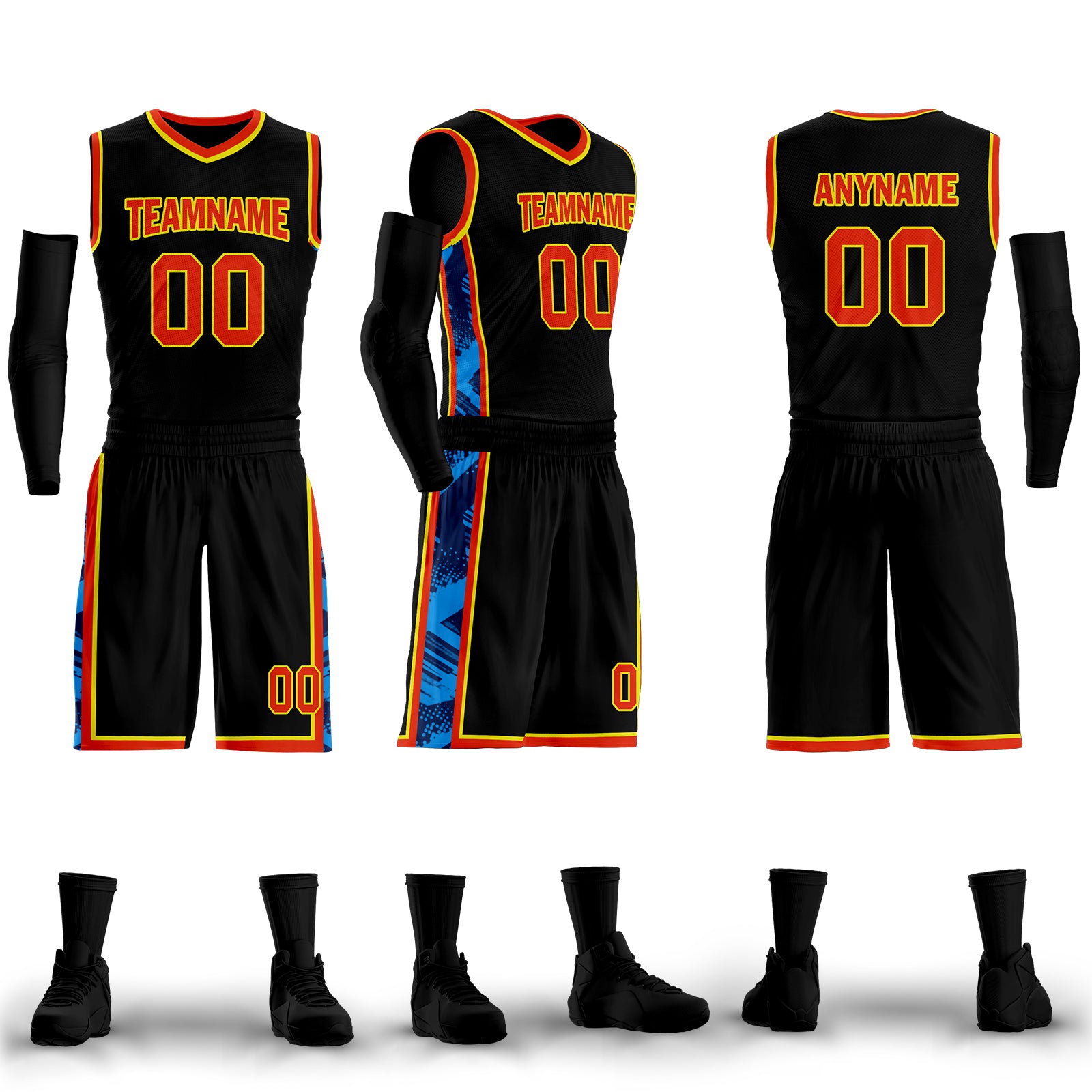 Custom Black Blue Orange City Edition Personalized Sports Uniform Authentic Basketball Jersey BBJ01-D06101-21