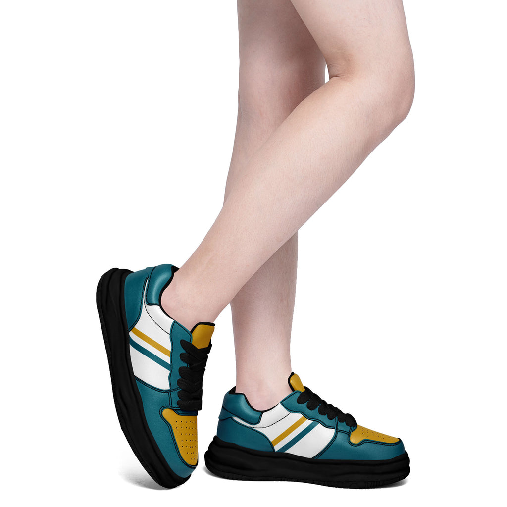 Custom Green Yellow Jacksonville Shoes Personalized Sneaker FN032-D020389-16