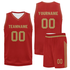 Custom Red Classic Style Sports Uniform Basketball Jersey BBJ01-D020105-21