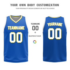 Custom White Blue Classic Style Reversible Basketball Uniform Personalized Ordinary BBJR-D017004