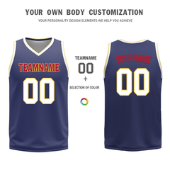 Custom White Blue Classic Style Reversible Basketball Uniform Personalized COOLMAX BBJR-D017030