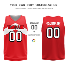 Custom White Red Classic Style Reversible Basketball Uniform Personalized Ordinary BBJR-D017026