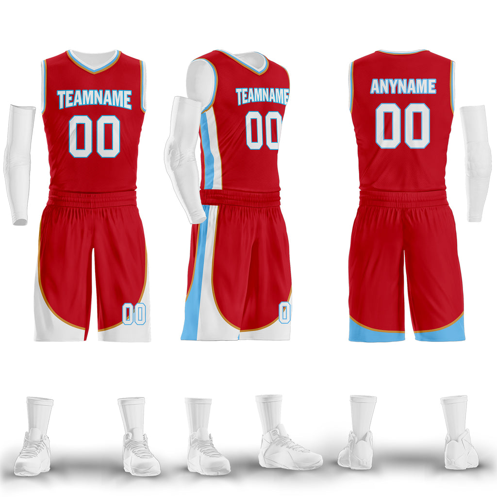 Custom Red White Blue City Edition Personalized Sports Uniform Authentic Basketball Jersey BBJ01-D06101-15
