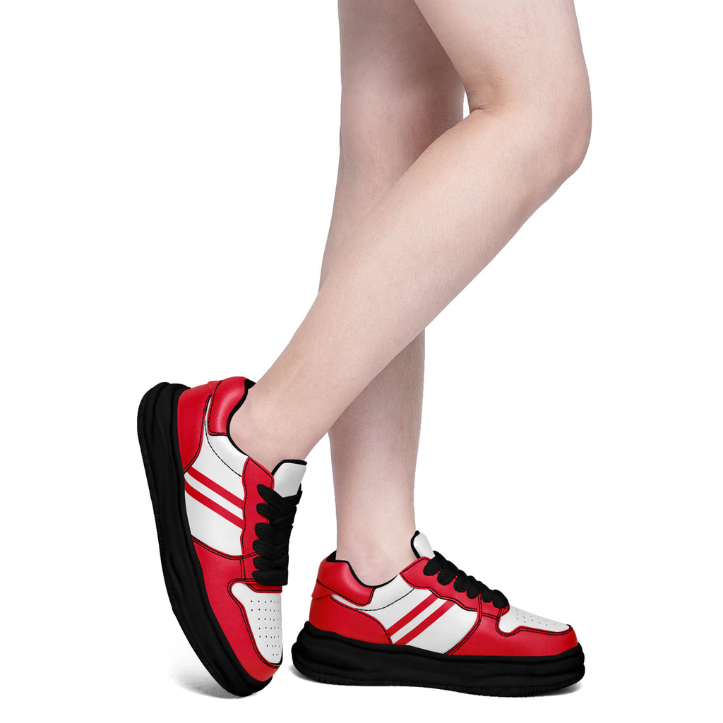 Custom Red White Kansas City Shoes Personalized Sneaker FN032-D020389-18