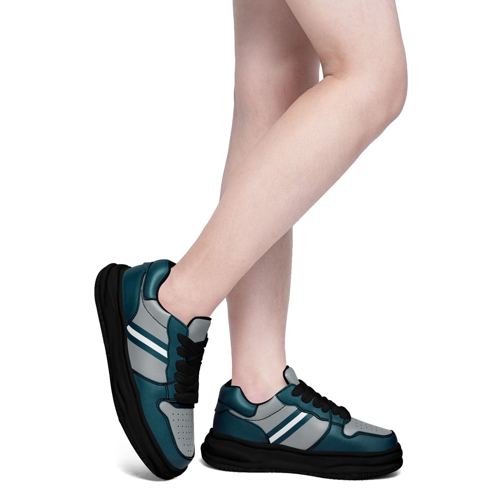 Custom Green Gray Philadelphia Shoes Personalized Sneaker FN032-D020389-23