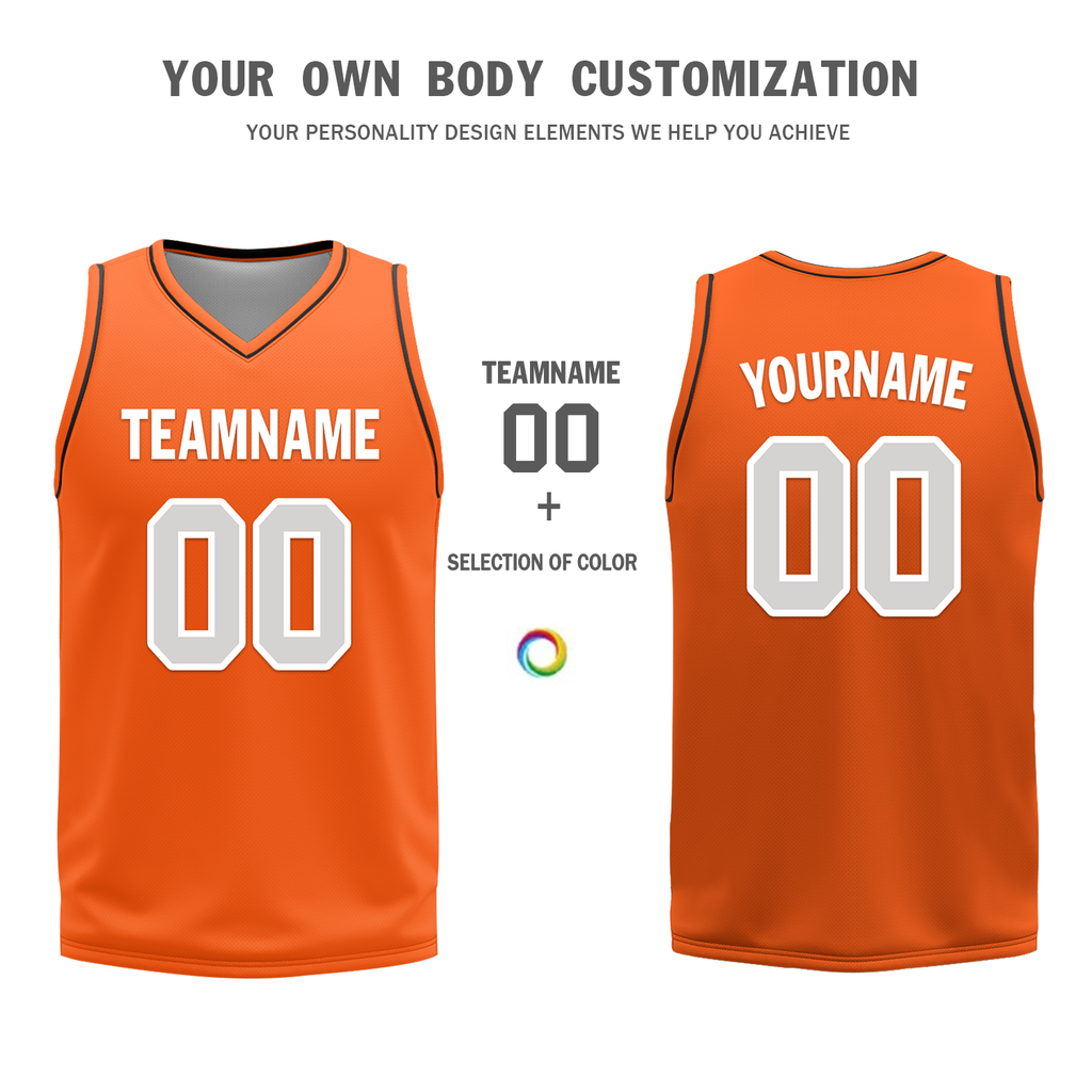 Custom Black Orange Classic Style Reversible Basketball Uniform Personalized Ordinary BBJR-D017019