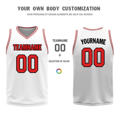 Custom Red White Classic Style Reversible Basketball Uniform Personalized Ordinary BBJR-D017005