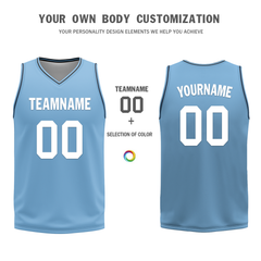 Custom Blue Classic Style Reversible Basketball Uniform Personalized COOLMAX BBJR-D017032