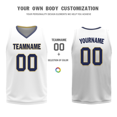 Custom Blue White Classic Style Reversible Basketball Uniform Personalized Ordinary BBJR-D017050