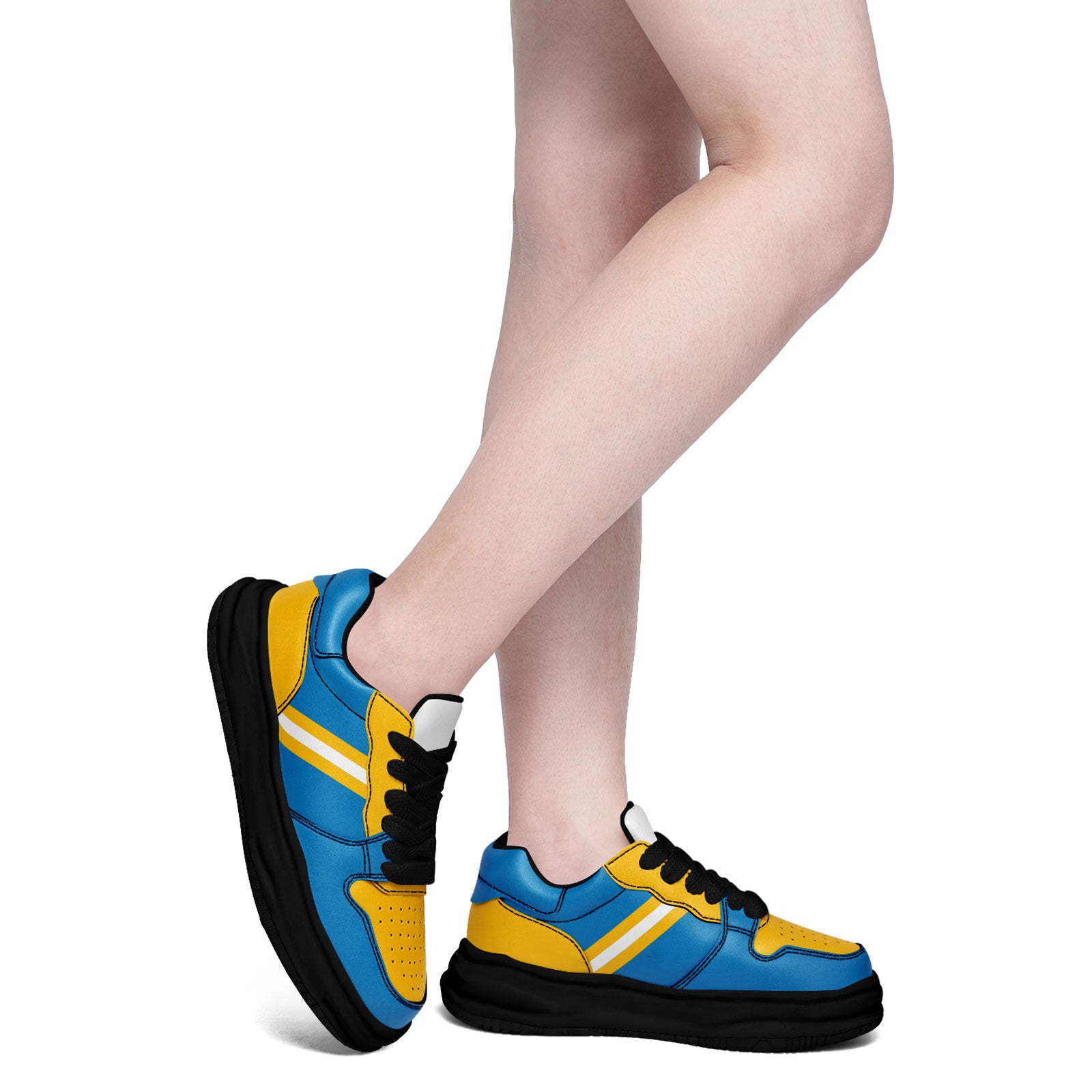 Custom Blue Yellow Los Angeles Shoes Personalized Sneaker FN032-D020389-22