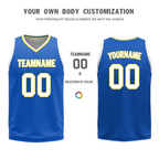 Custom White Blue Classic Style Reversible Basketball Uniform Personalized COOLMAX BBJR-D017004